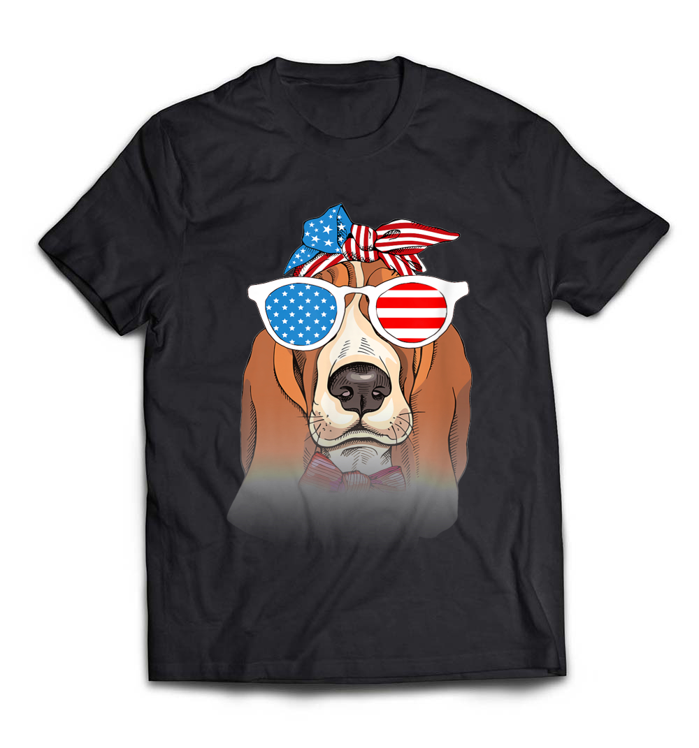 Basset Hound Dog Happy 4th of July T-Shirt: Celebrate Independence Day with Style